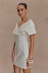 Pascale Off Shoulder Denim Mini Dress - White