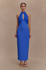 Mierah Halter Midi Dress - Cobalt Blue