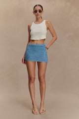 Waverley Metallic Knit Mini Skirt - Blue