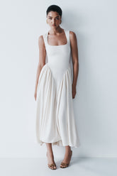 Sharon Scuba Jersey Midi Dress - Ivory