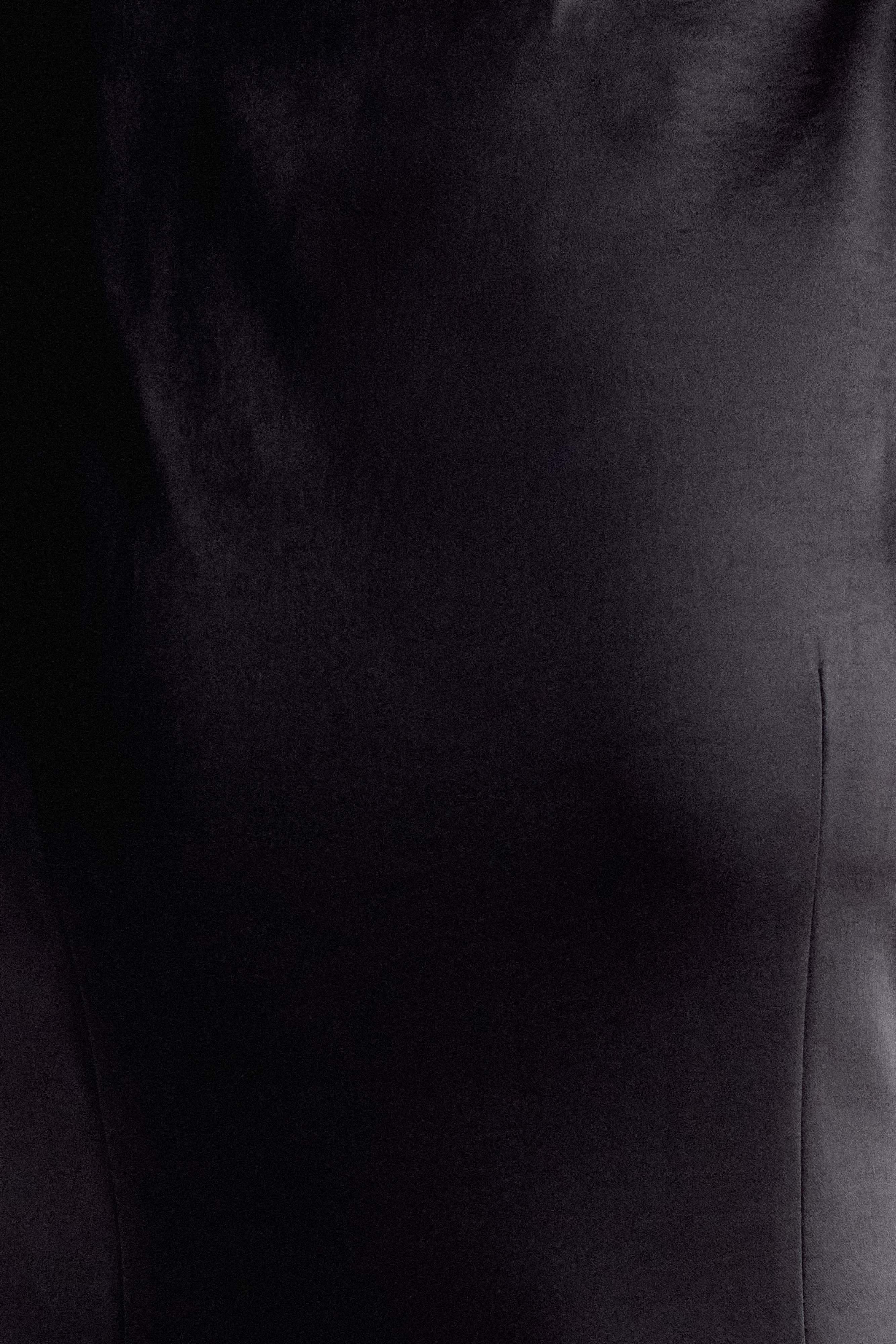 Violet Sleeveless Satin Maxi Dress - Black