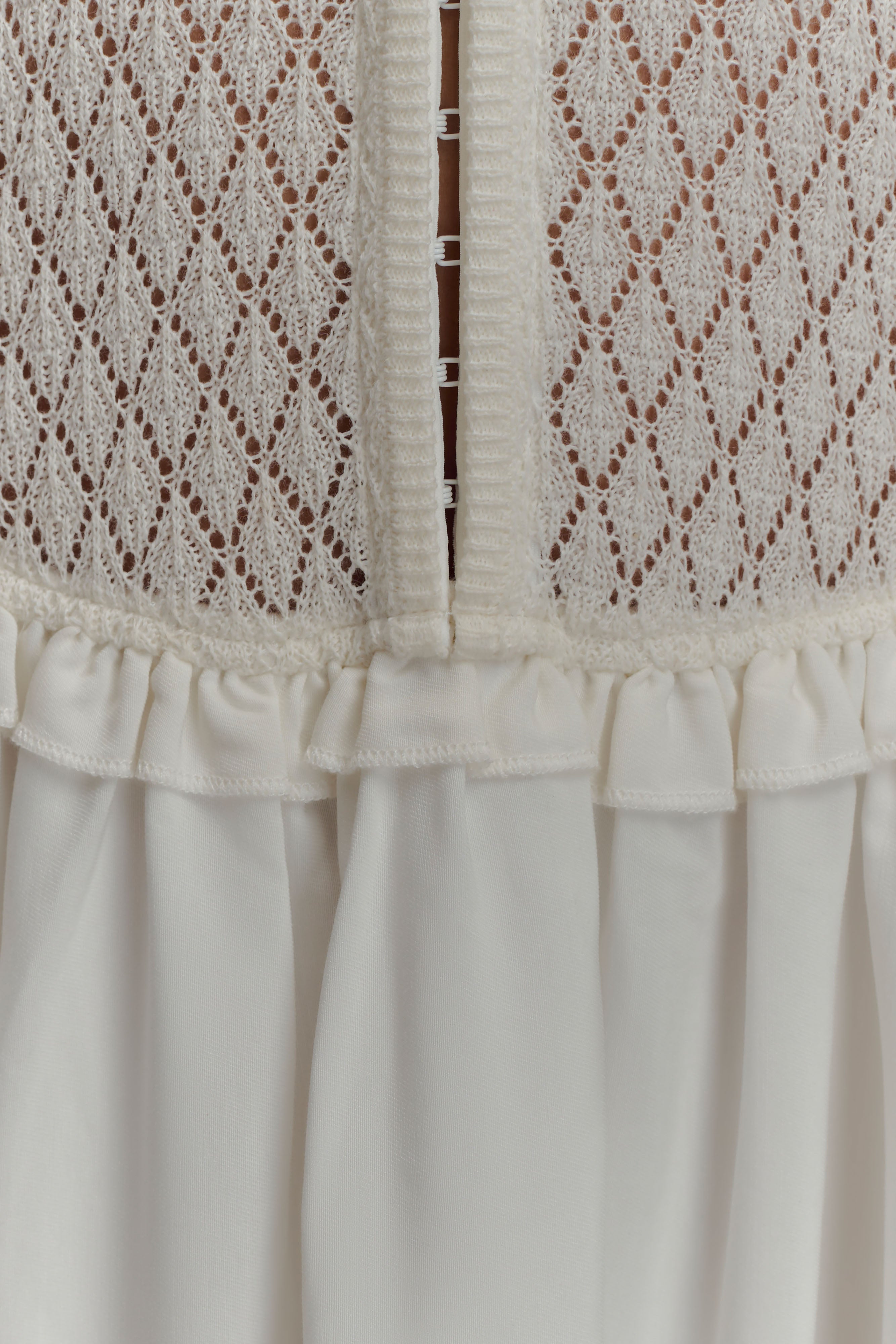 Tahlia Pointelle Knit Midi Dress - White