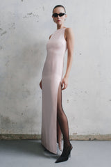 Violet Sleeveless Satin Maxi Dress - Soft Pink