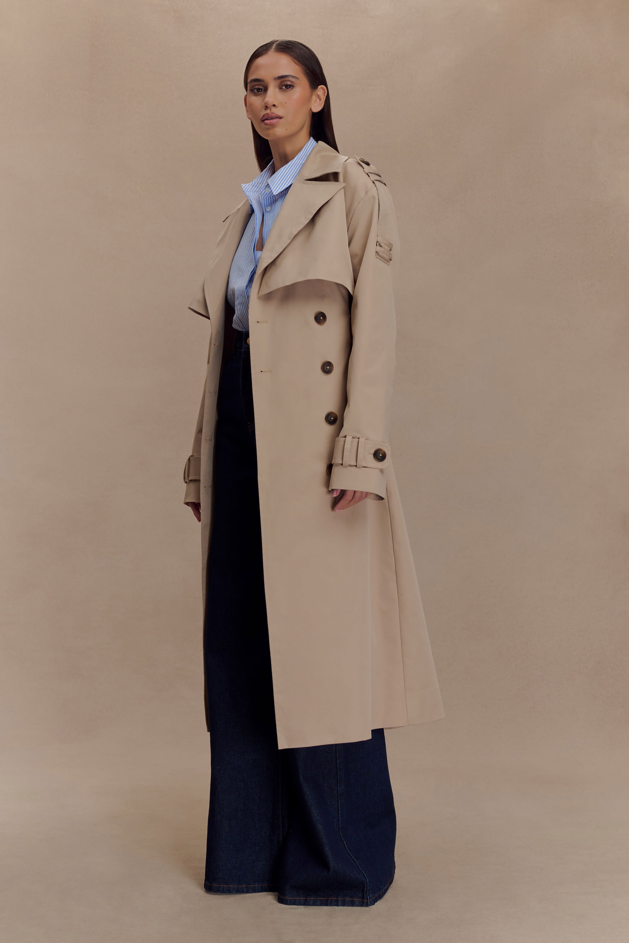 Lois Twill Trench Coat - Camel