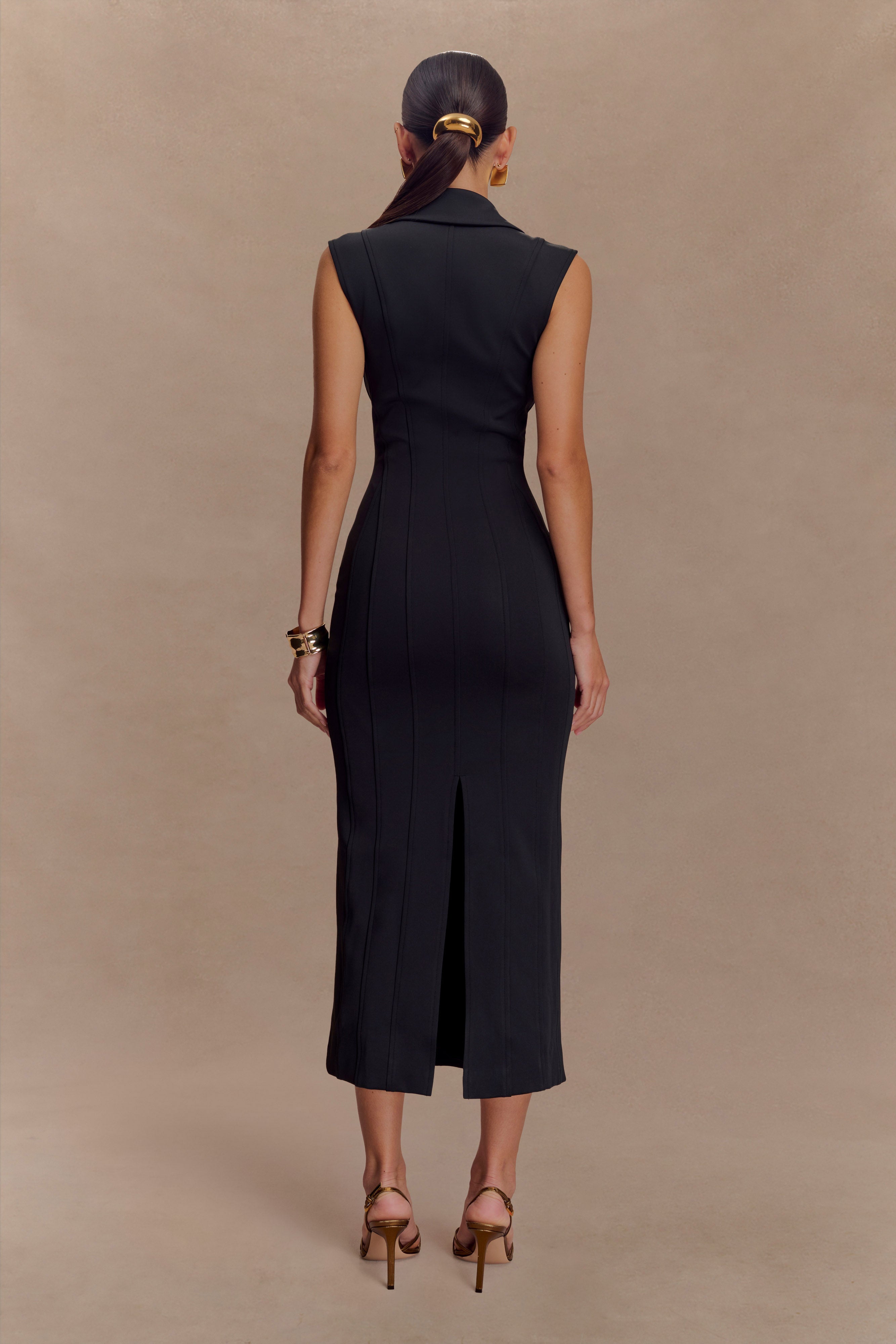 Keagan Sleeveless Midi Dress - Black