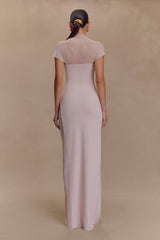 Wyatt Slinky And Mesh Maxi Dress - Pale Pink