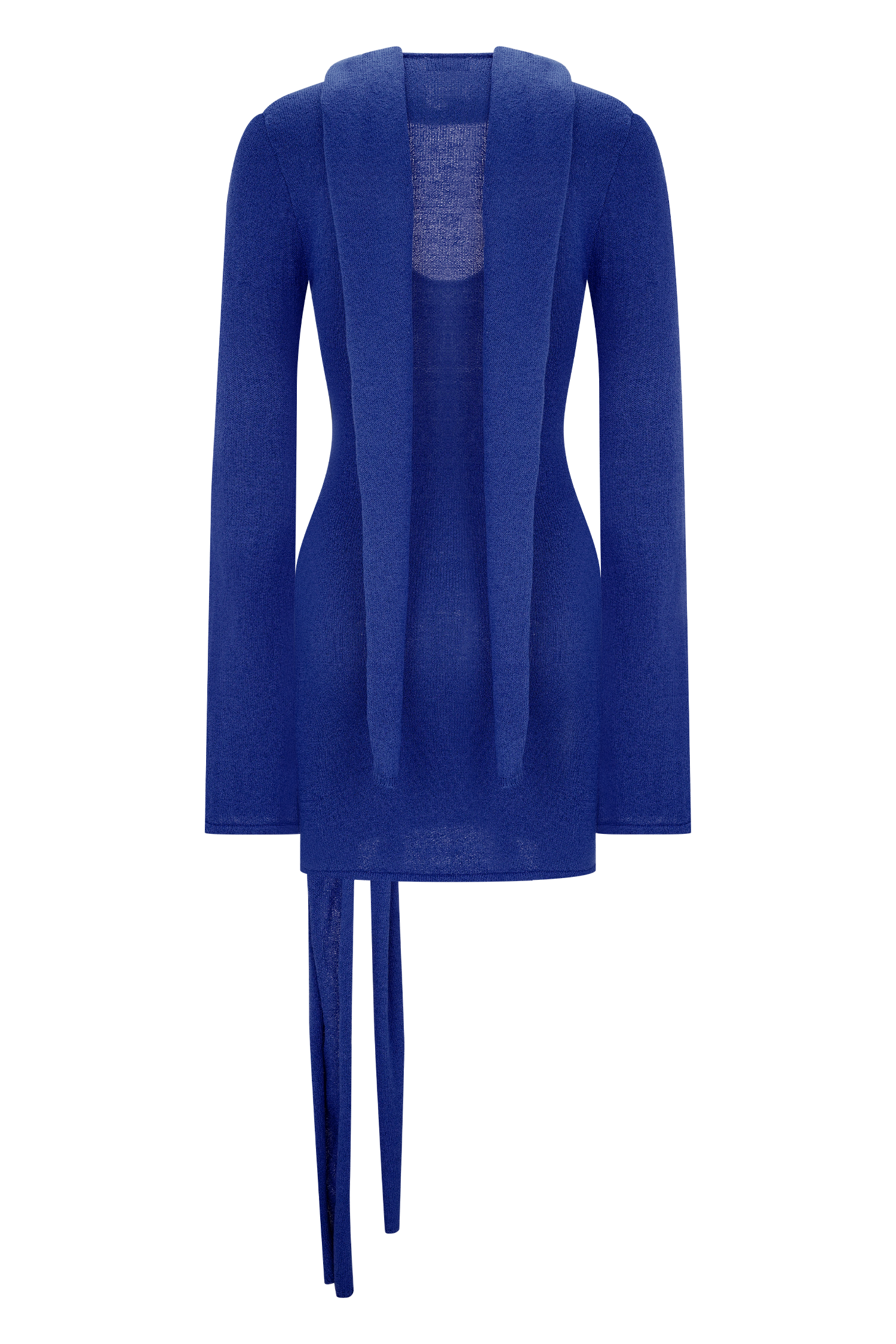 Taron Knit Mini Dress With Scarf - Cobalt