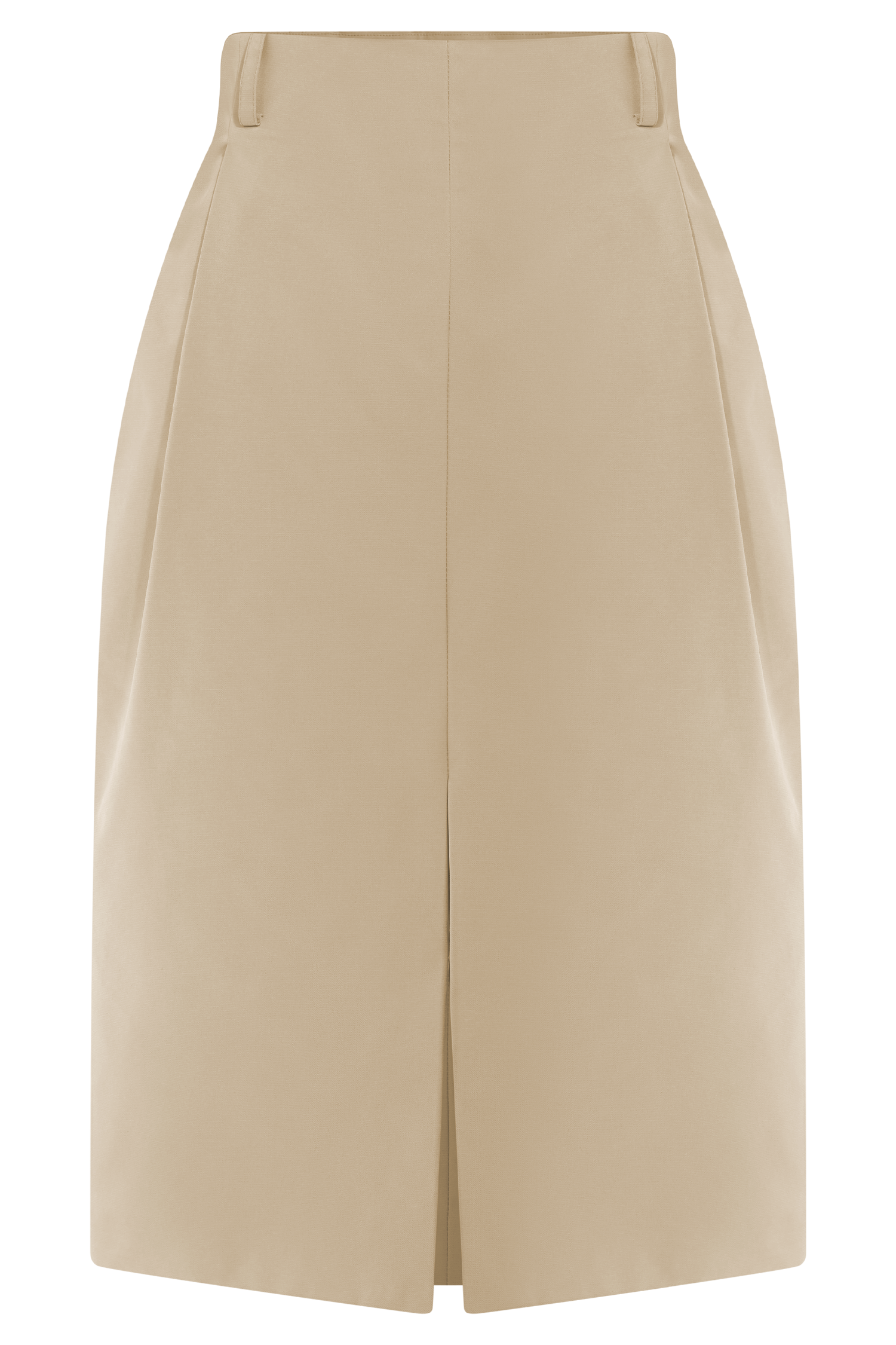 Vera Suiting Split Front Midi Skirt - Ivory Stone