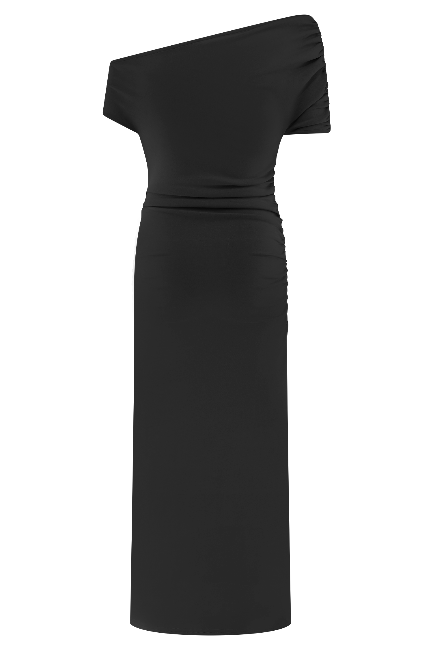 Kendra Scuba Jersey Midi Dress With Hardware - Black