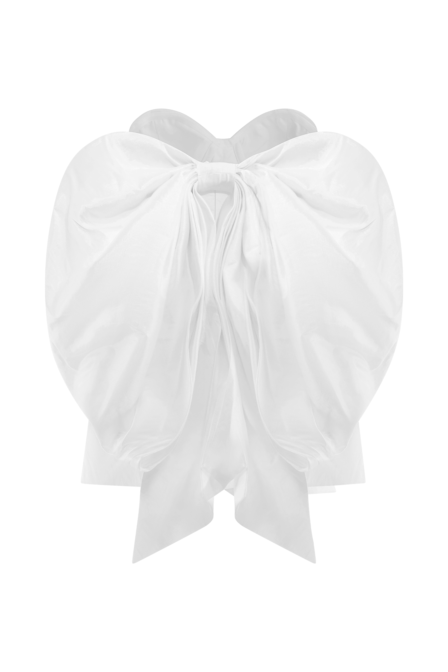 Suzette Taffeta Bow Mini Dress - White