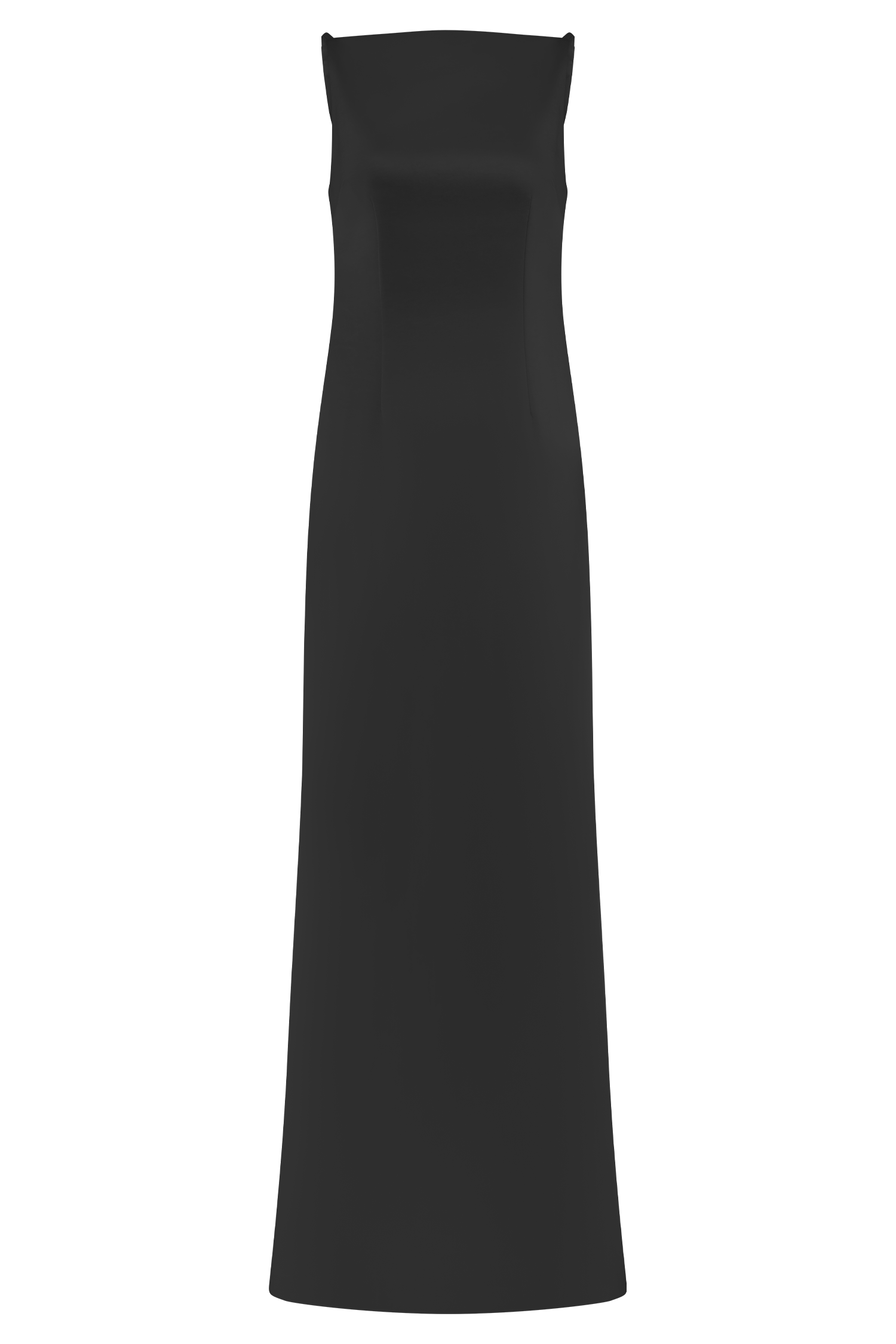 Violet Sleeveless Satin Maxi Dress - Black